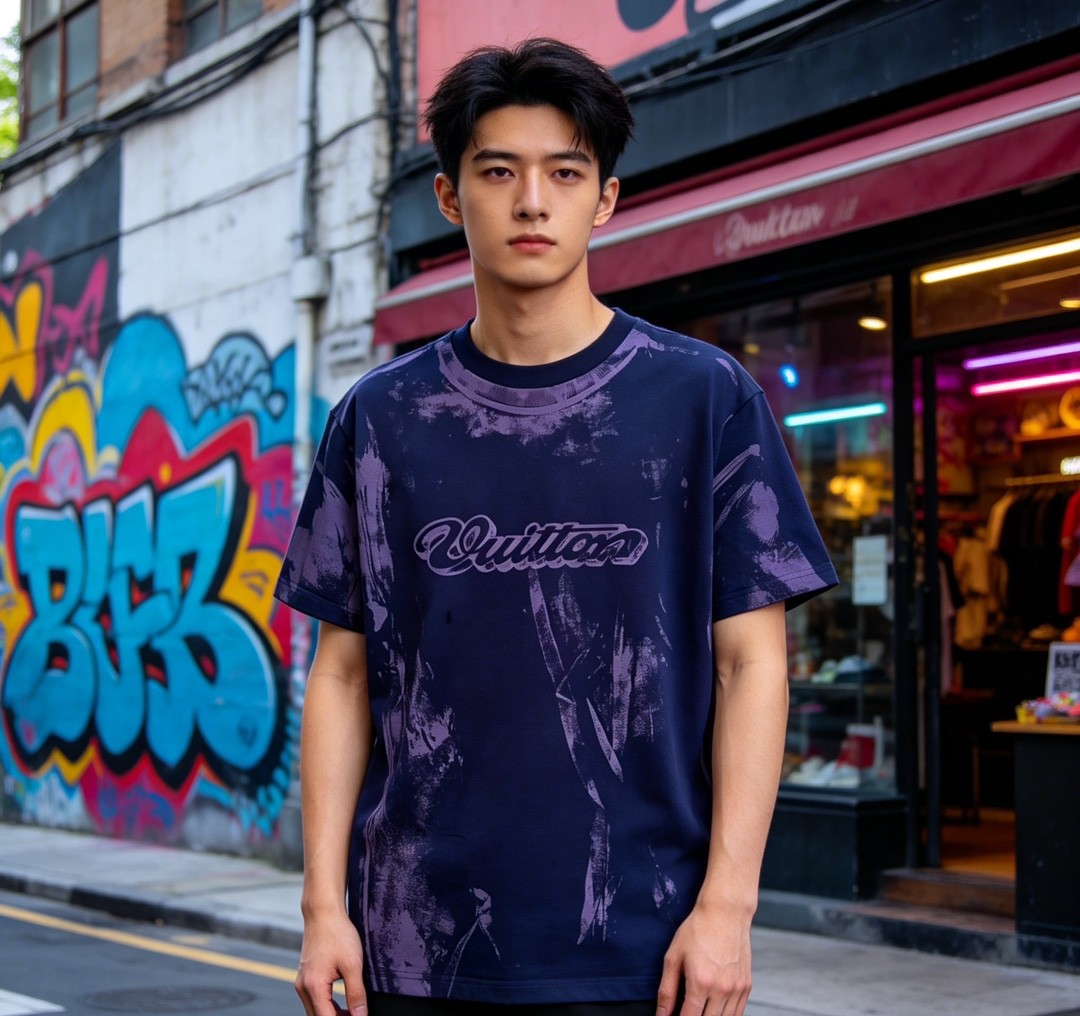루이비통 Louis Vuitton 신상품 드립 프린팅 티셔츠
